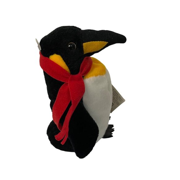 Vintage 24K Company Beanie Boppers Napoleon Penguin Plush With Red Scarf - Picture 4 of 6